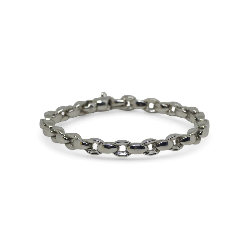 Unisex-Armband mit klassischer Kettengliedern aus 18 Karat Weißgold