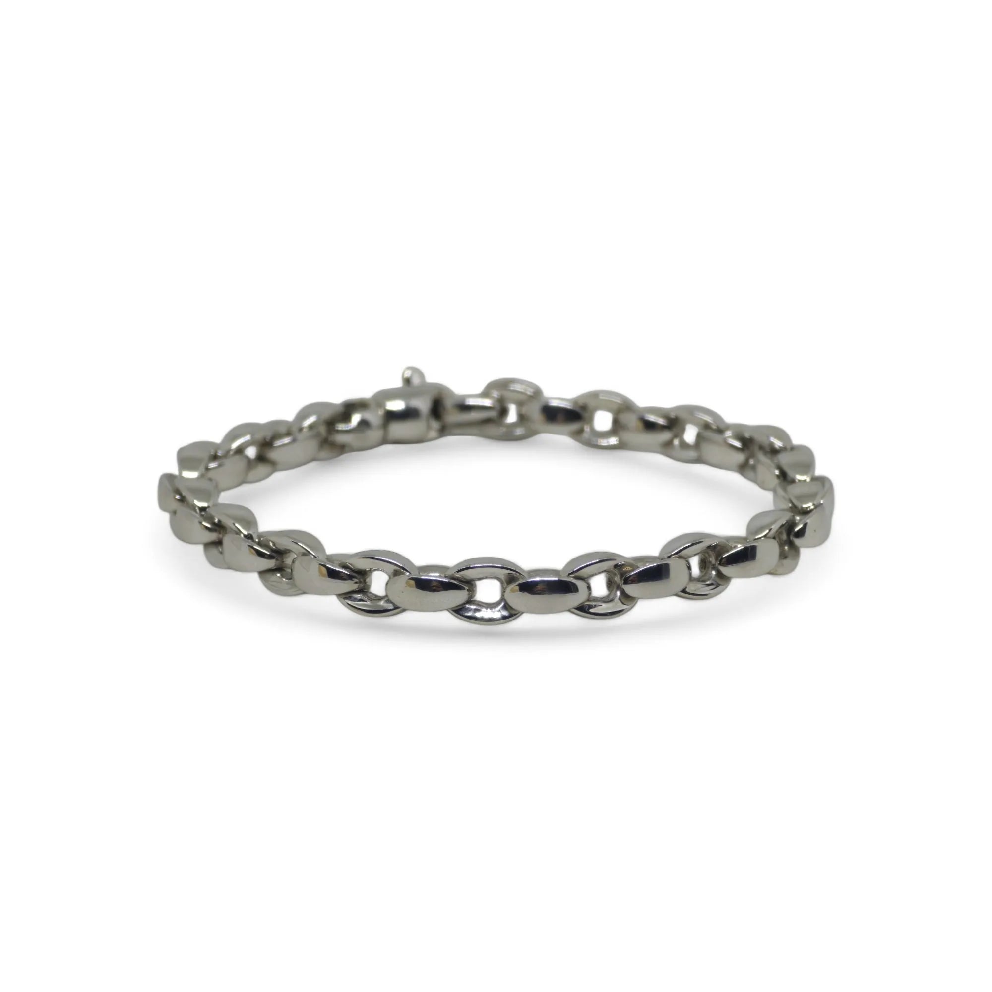 Unisex-Armband mit klassischer Kettengliedern aus 18 Karat Weißgold
