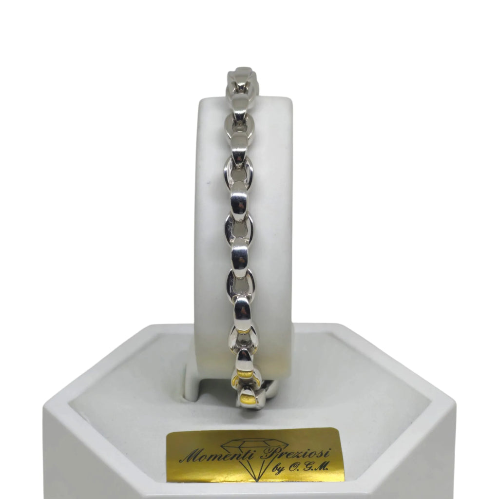 Unisex-Armband mit klassischer Kettengliedern aus 18 Karat Weißgold