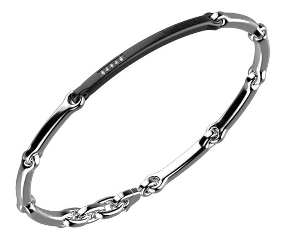 Bikkembergs Herrenarmband hab01wb aus Edelstahl und Diamanten