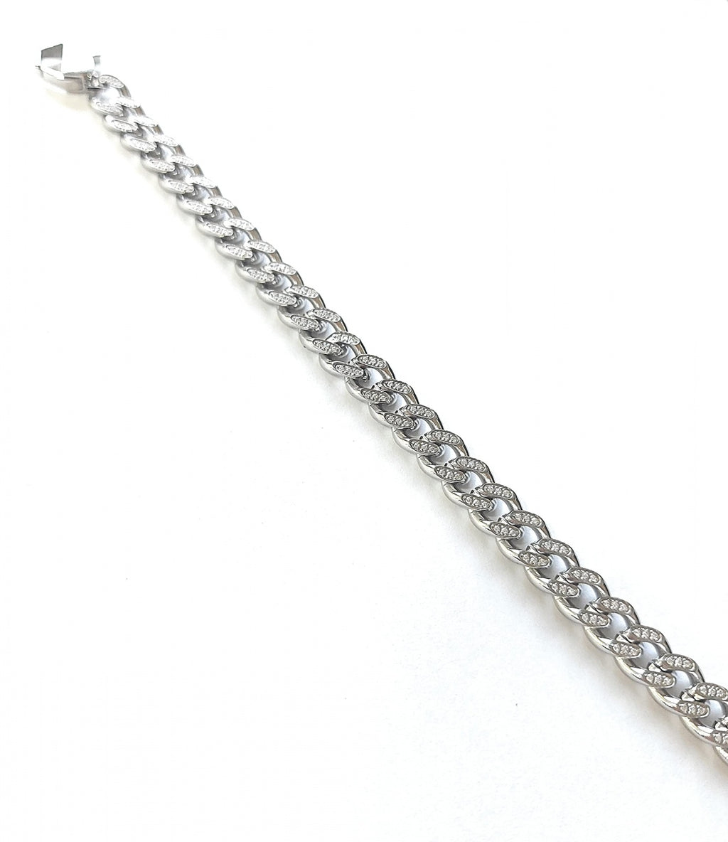 Bracciale uomo Bikkembergs in acciaio con diamanti skib15wd
