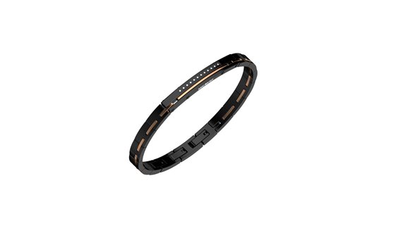 Bracciale uomo Bikkembergs in acciaio e diamanti clab14br