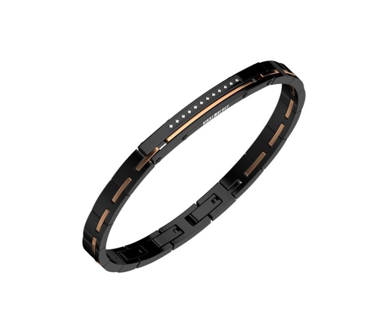 Bracciale uomo Bikkembergs in acciaio e diamanti clab14br