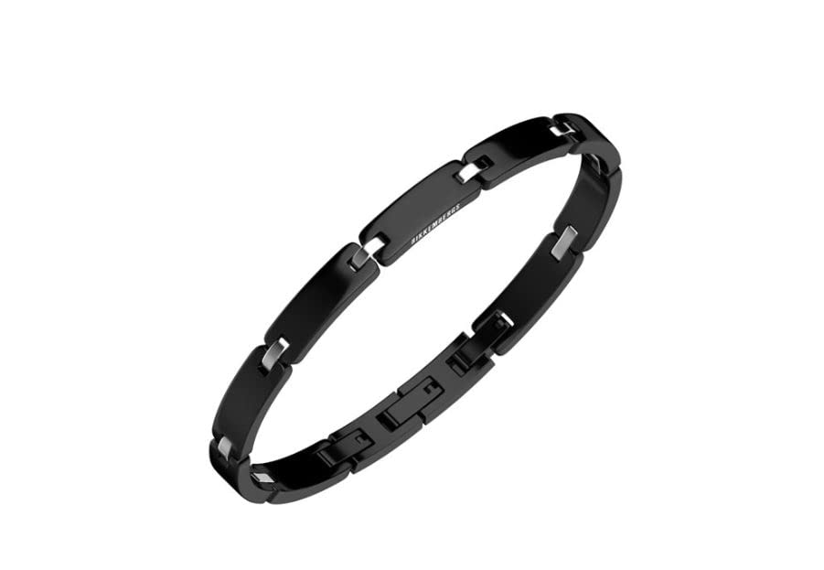 Bracciale uomo Bikkembergs nero e bianco in acciaio clab11bw