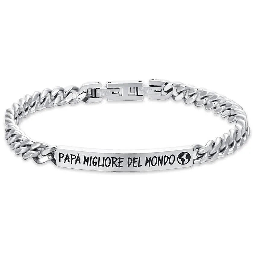 Bracciale uomo Luca Barra festa del papà in acciaio ba1716