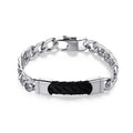 Bracciale uomo Sagapò con pelle nera skr16