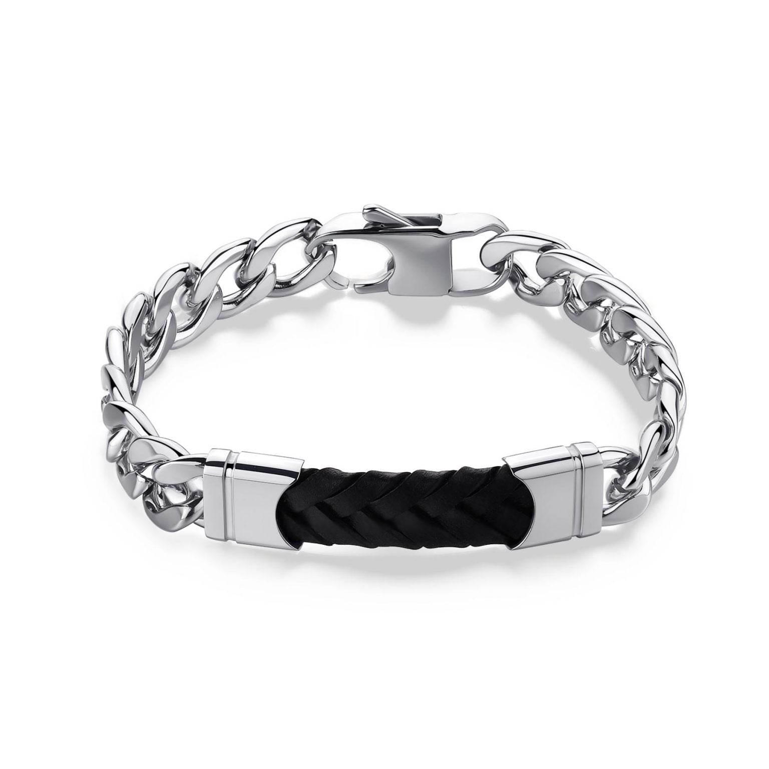 Bracciale uomo Sagapò con pelle nera skr16