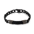 Bracciale uomo Sagapò con pelle nera skr17