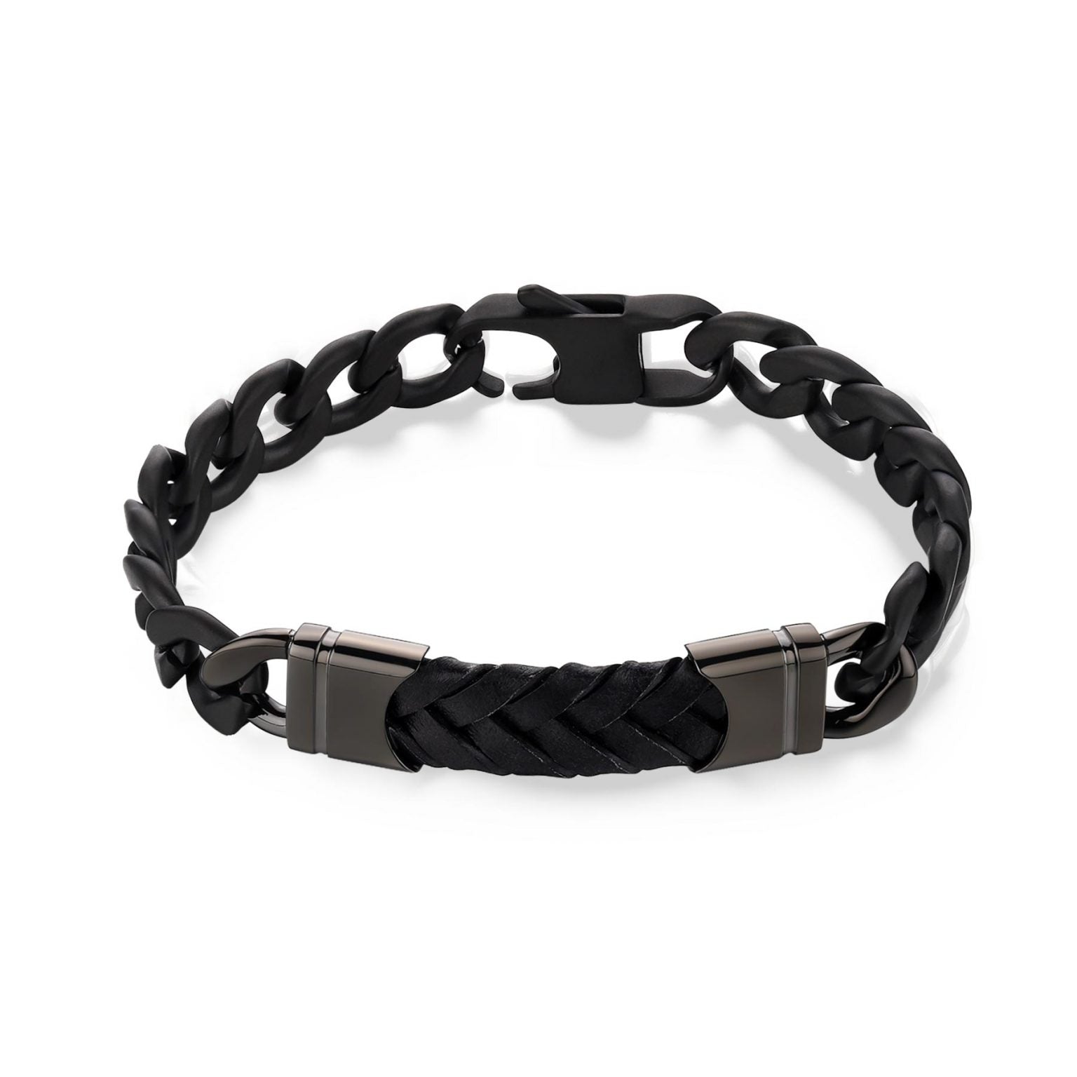 Bracciale uomo Sagapò con pelle nera skr17