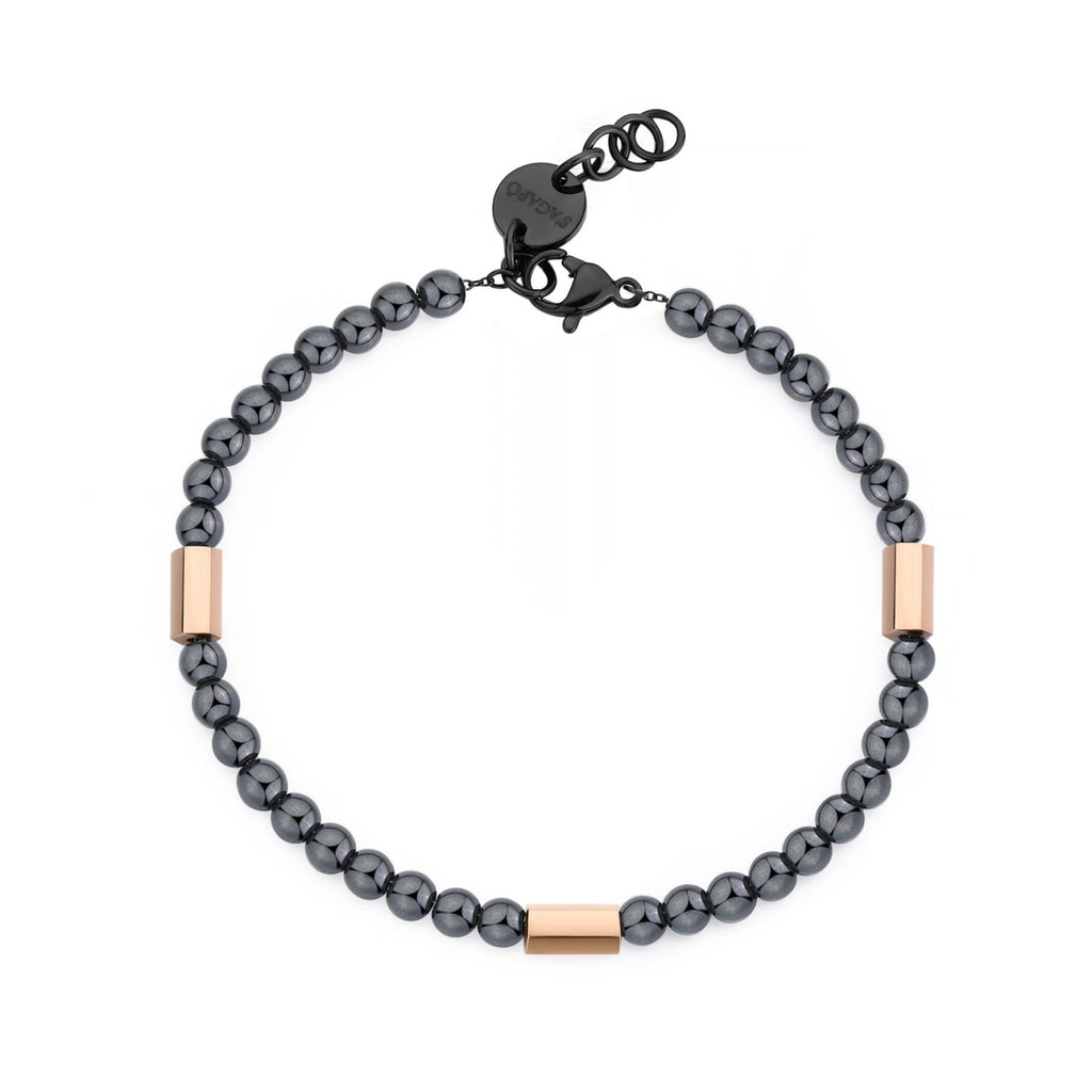 Bracciale uomo Sagapò con sfere ematite srt13