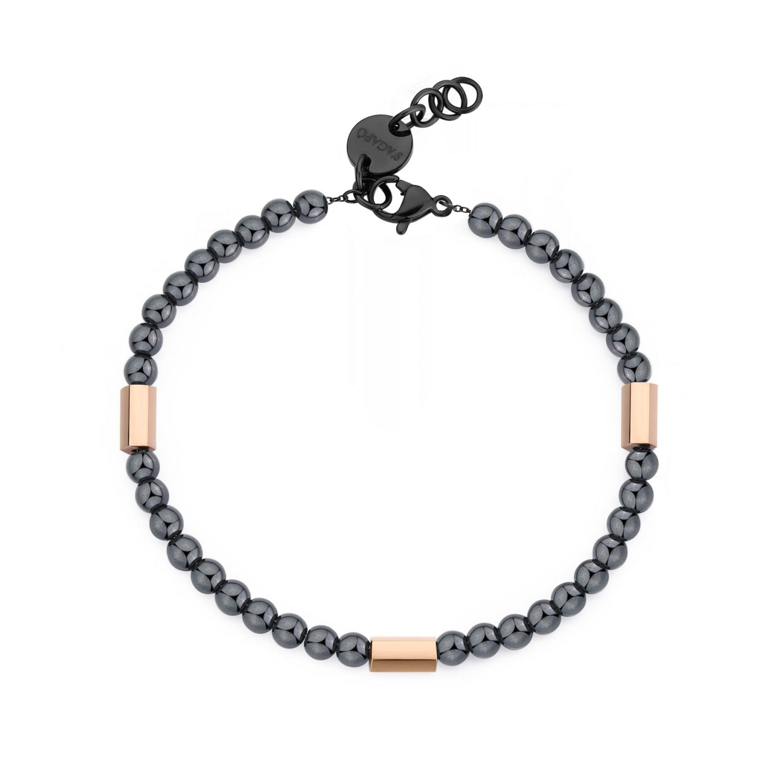 Bracciale uomo Sagapò con sfere ematite srt13
