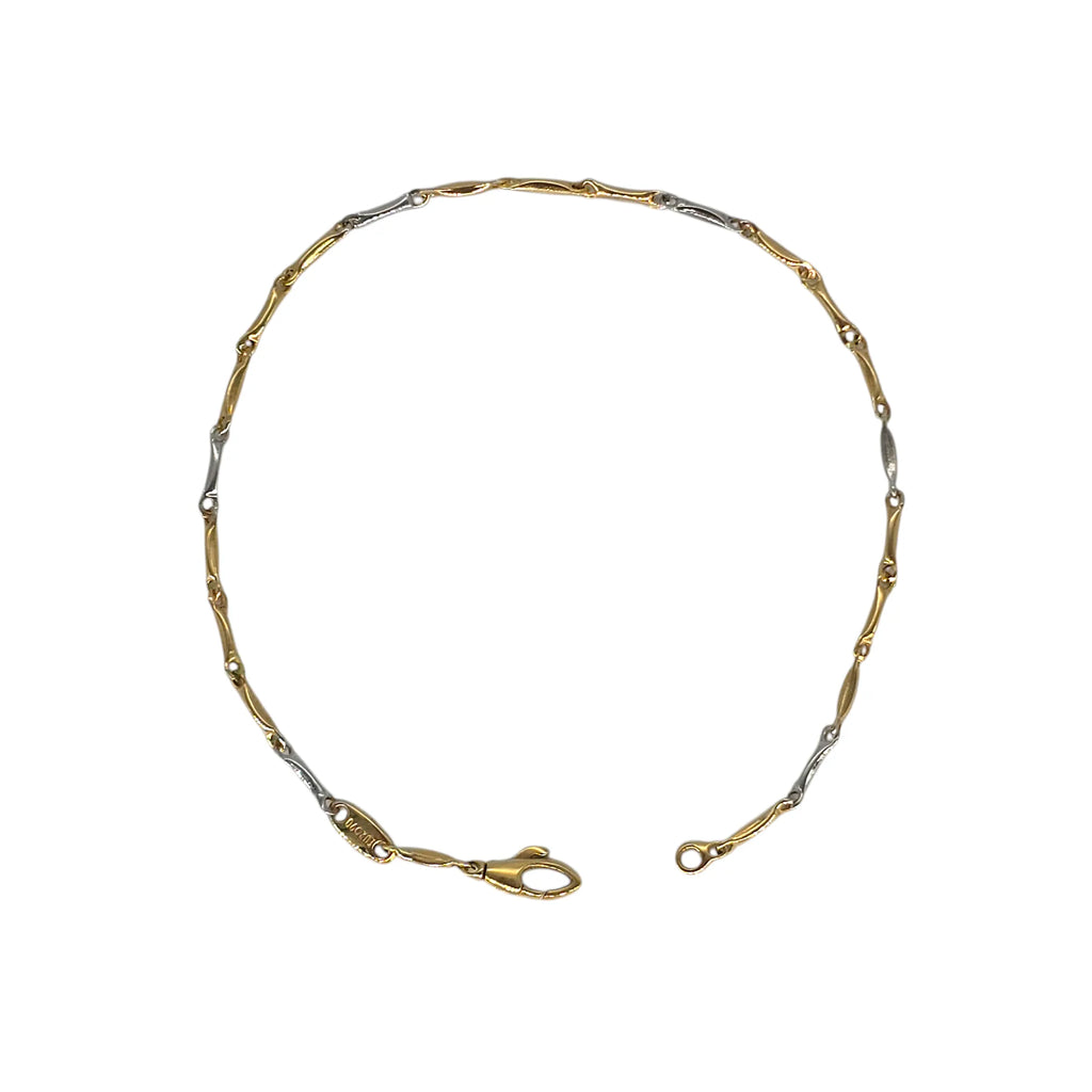 Bracciale uomo bicolore in oro 18kt leggero