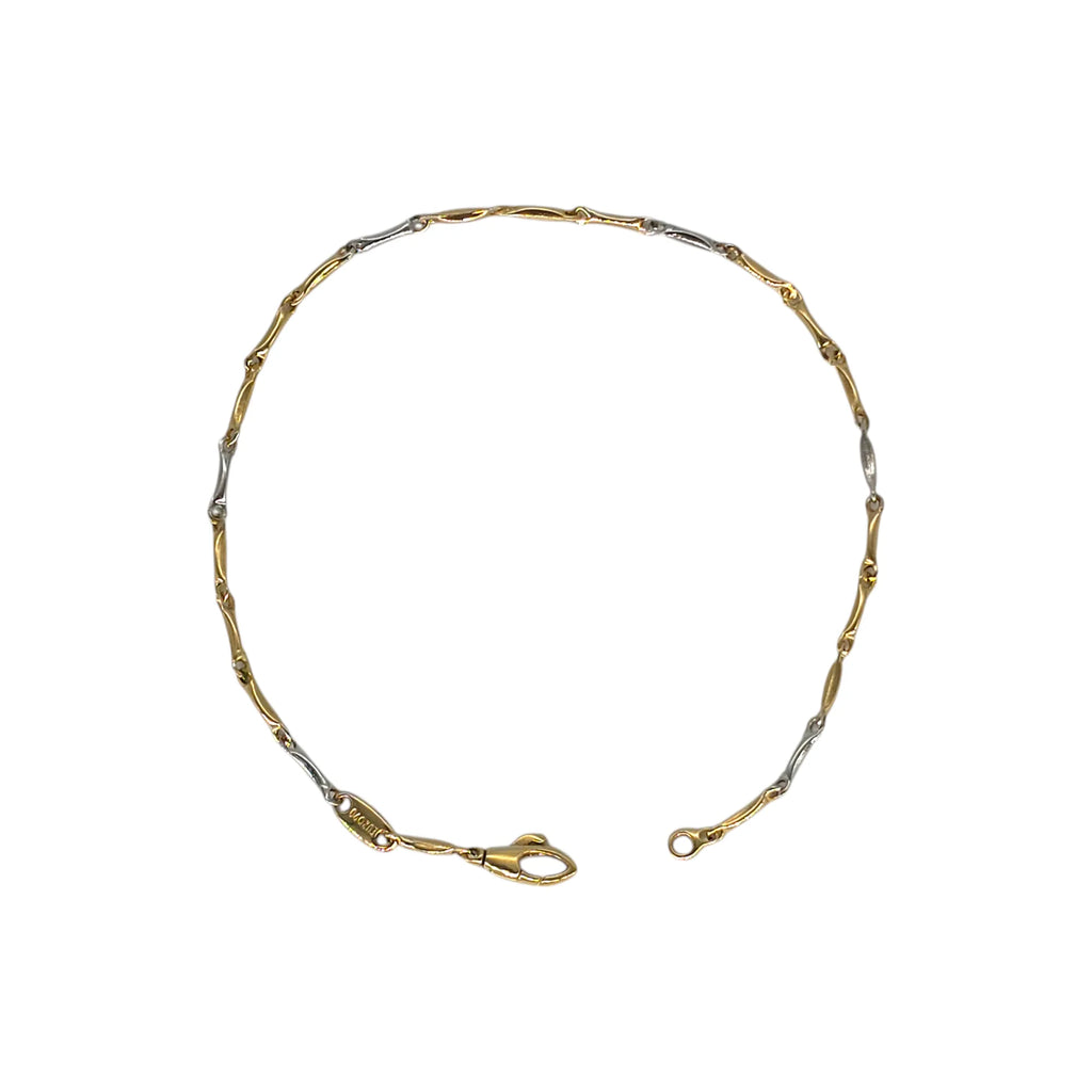 Bracciale uomo bicolore in oro 18kt leggero
