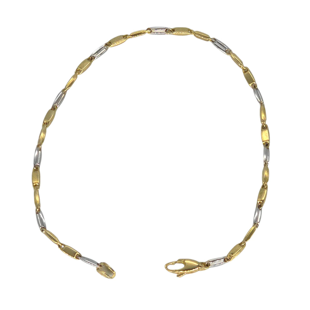 Bracciale uomo bicolore in oro 18kt misura media