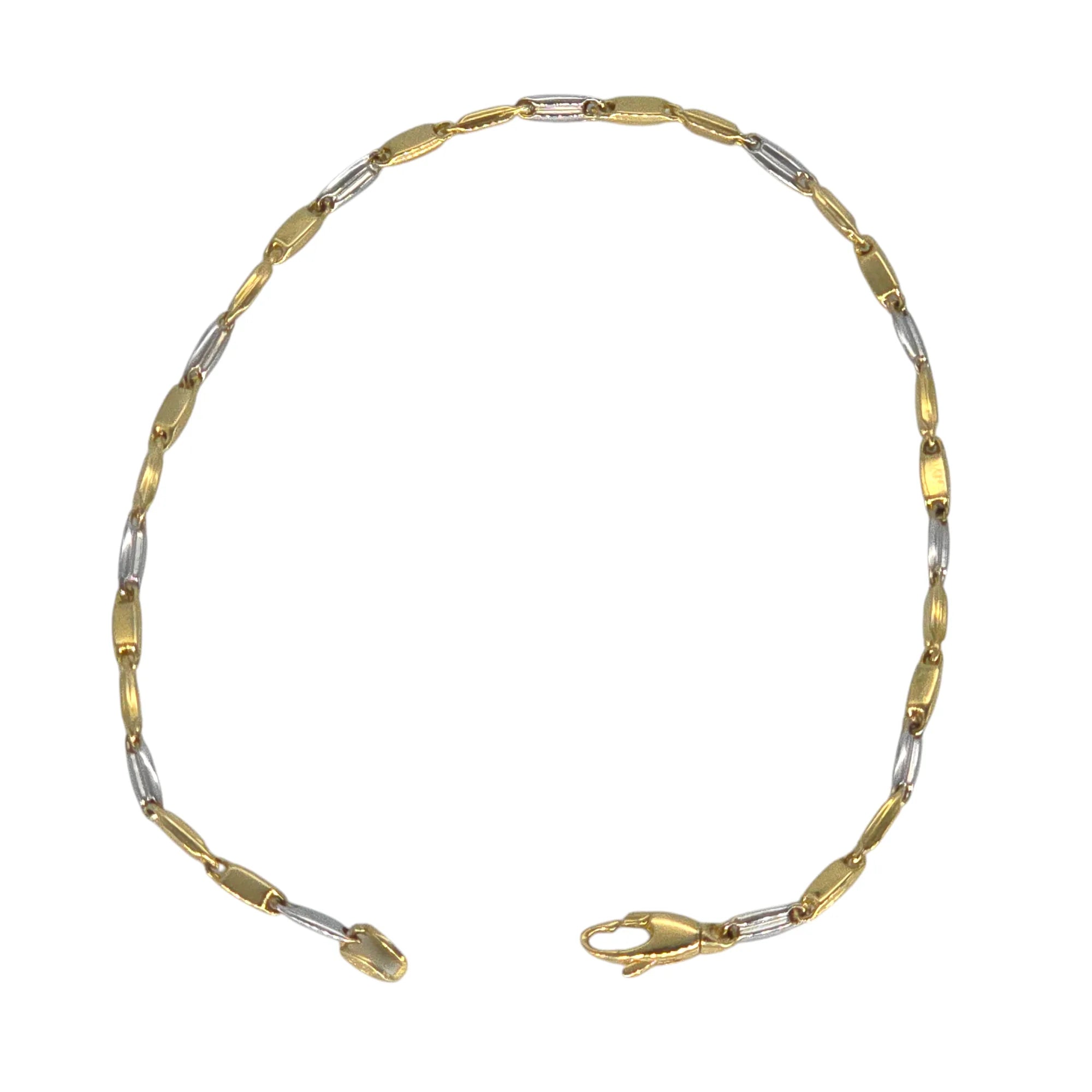 Bracciale uomo bicolore in oro 18kt misura media