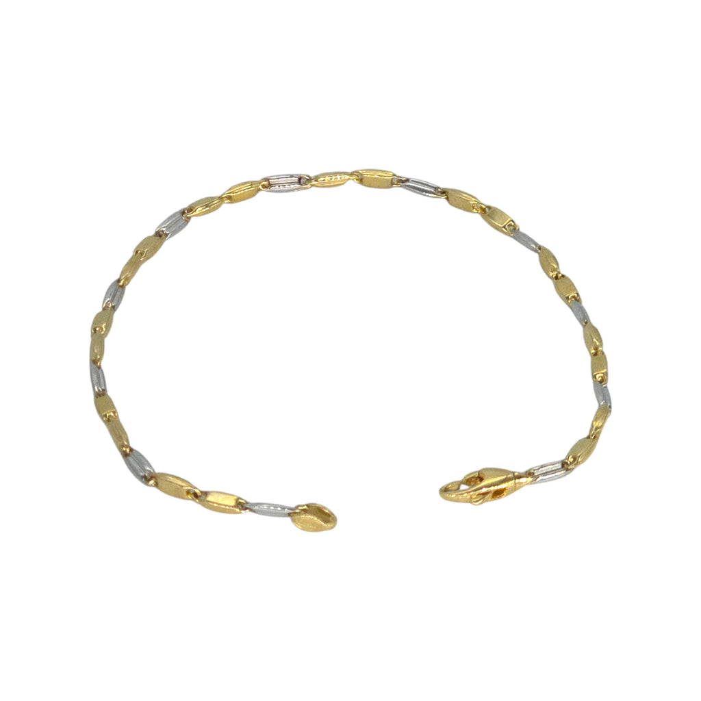 Bracciale uomo bicolore in oro 18kt misura media