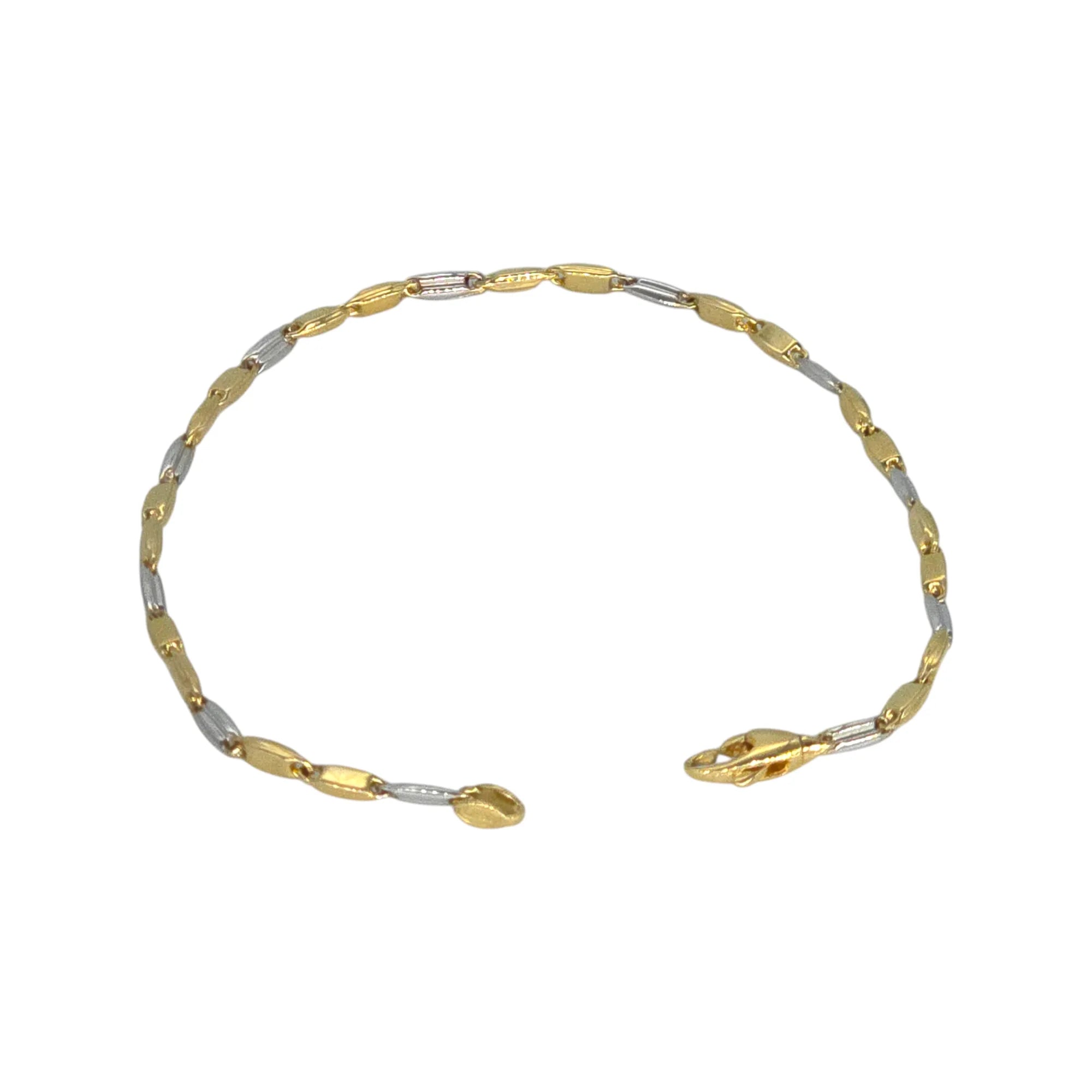 Bracciale uomo bicolore in oro 18kt misura media