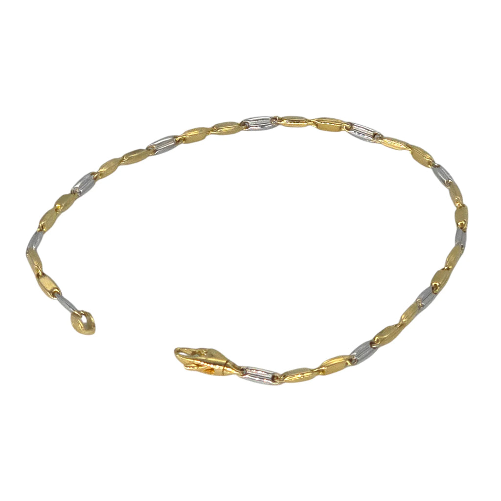 Bracciale uomo bicolore in oro 18kt misura media
