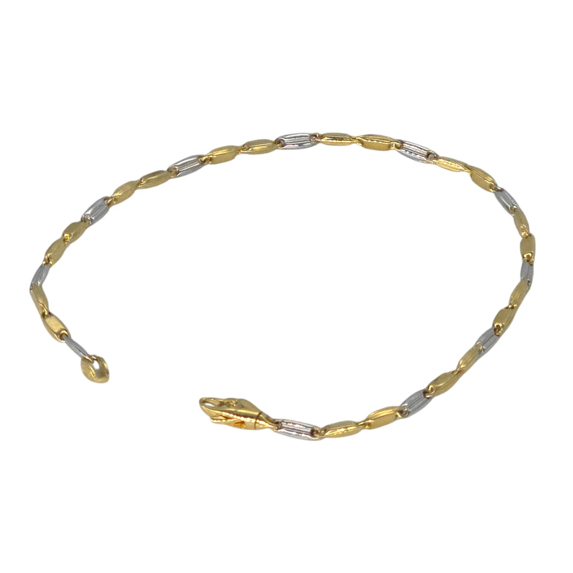 Bracciale uomo bicolore in oro 18kt misura media