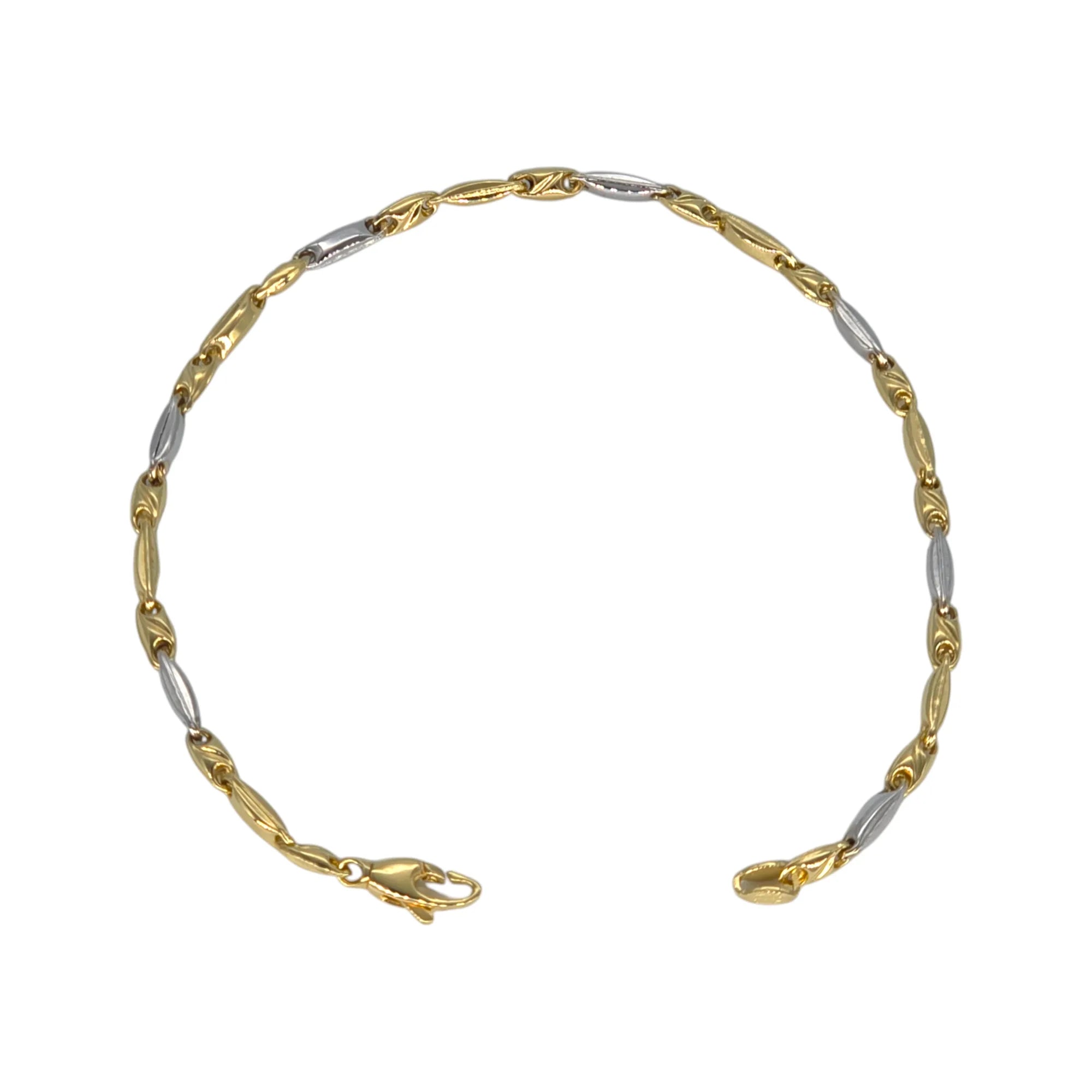 Bracciale uomo bicolore in oro 18kt stile classico