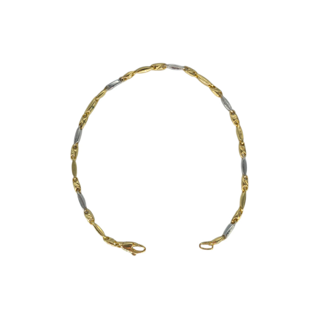 Bracciale uomo bicolore in oro 18kt stile classico