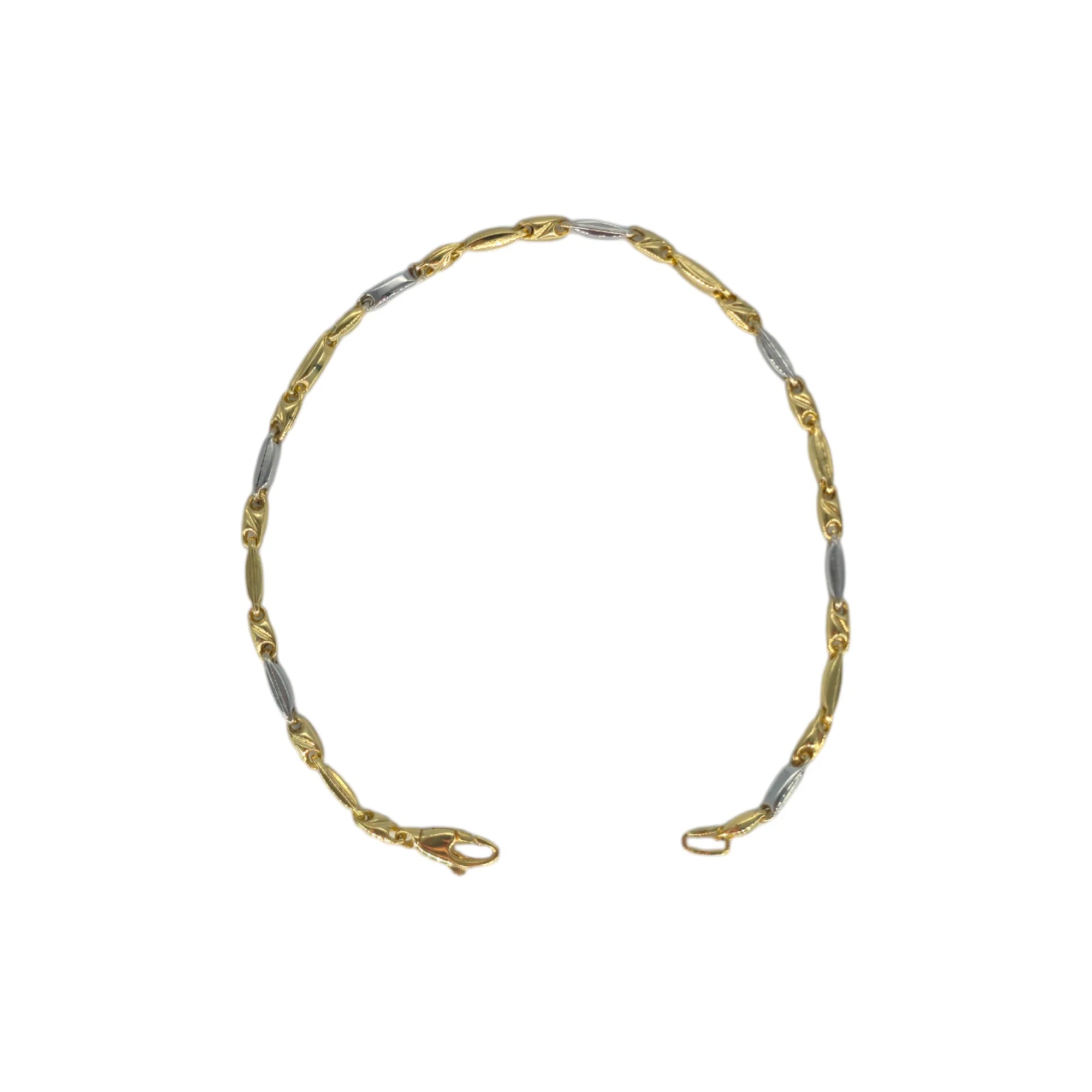 Bracciale uomo bicolore in oro 18kt stile classico