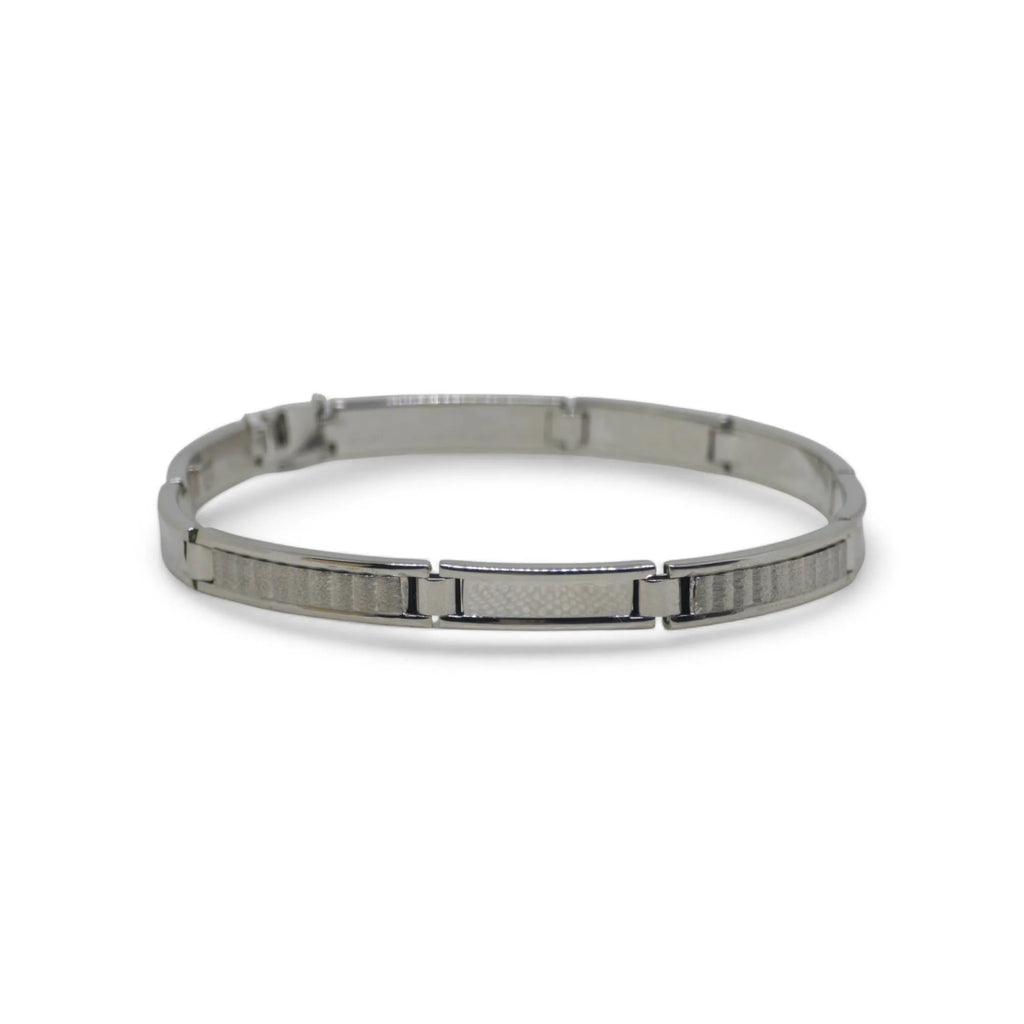 Bracciale uomo classico elegante in oro bianco 18 carati