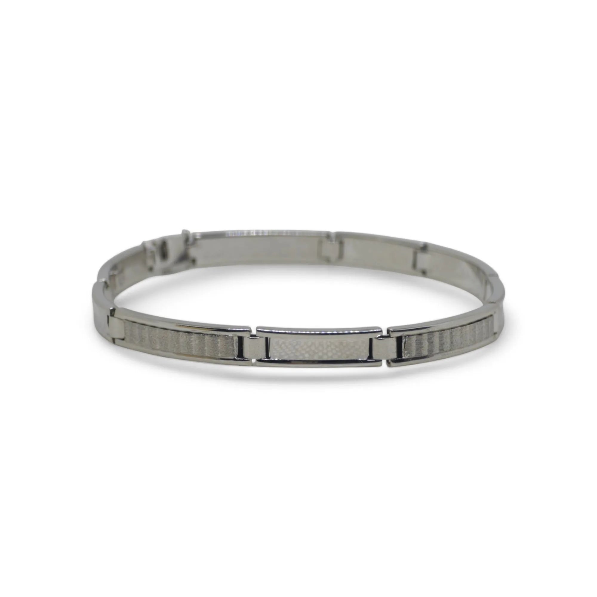 Bracciale uomo classico elegante in oro bianco 18 carati