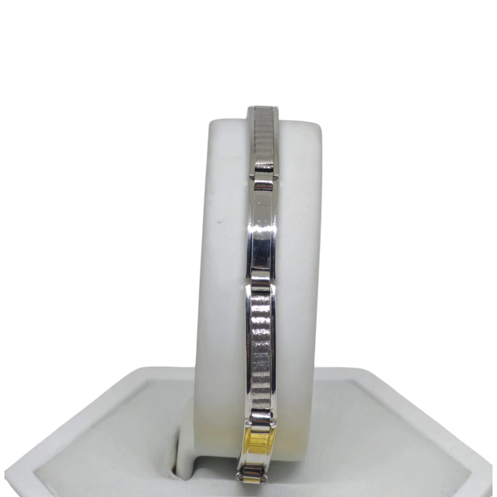 Bracciale uomo classico elegante in oro bianco 18 carati