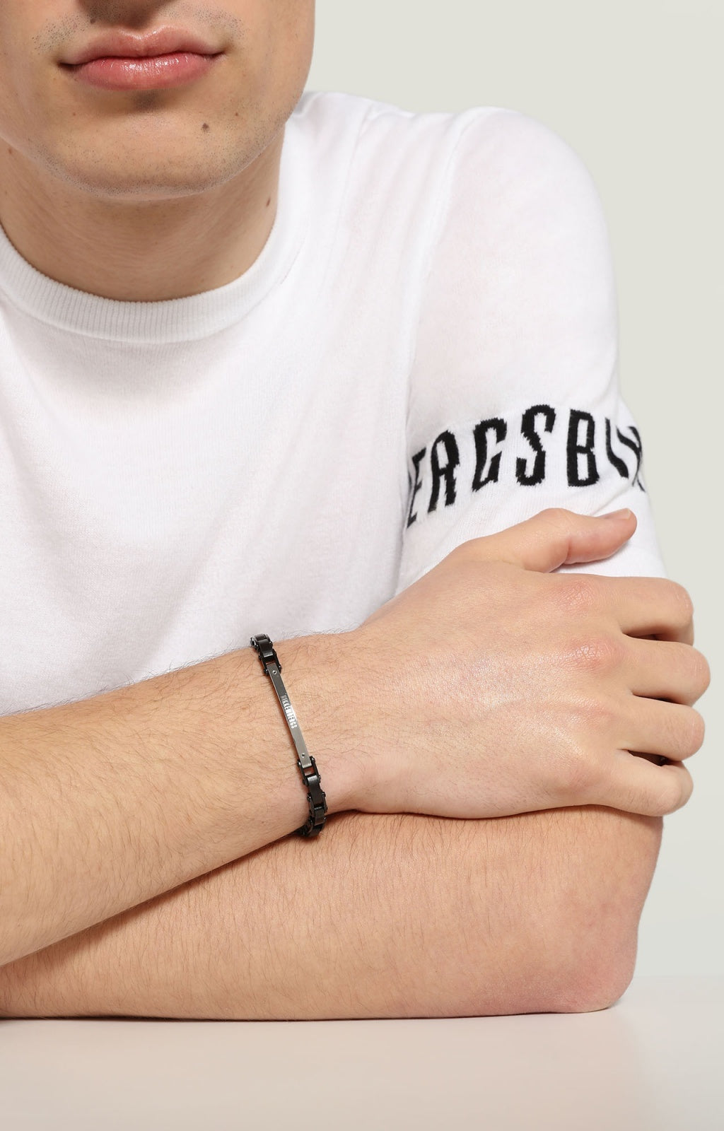 Bracciale uomo con diamanti neri bikkembergs wilb02bb