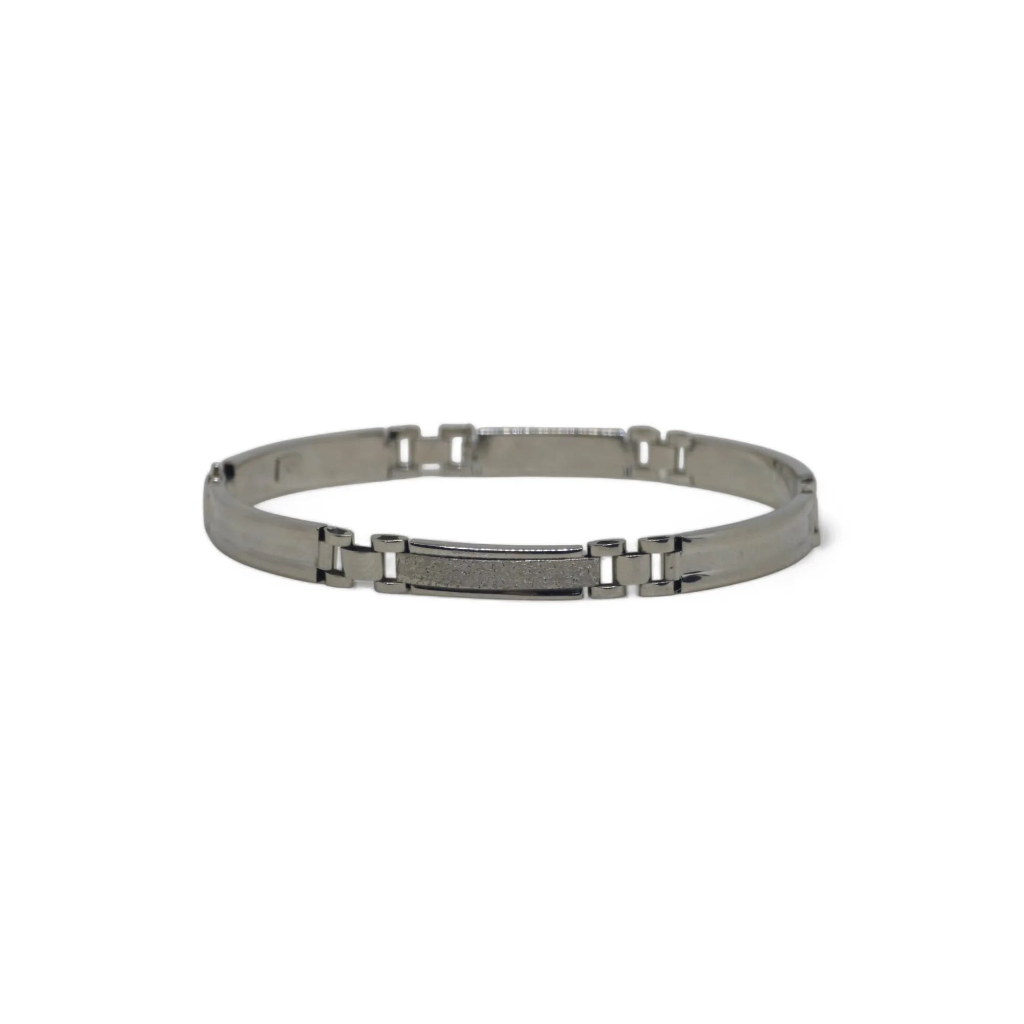Bracciale uomo con maglia moderna lavorata in oro bianco 750