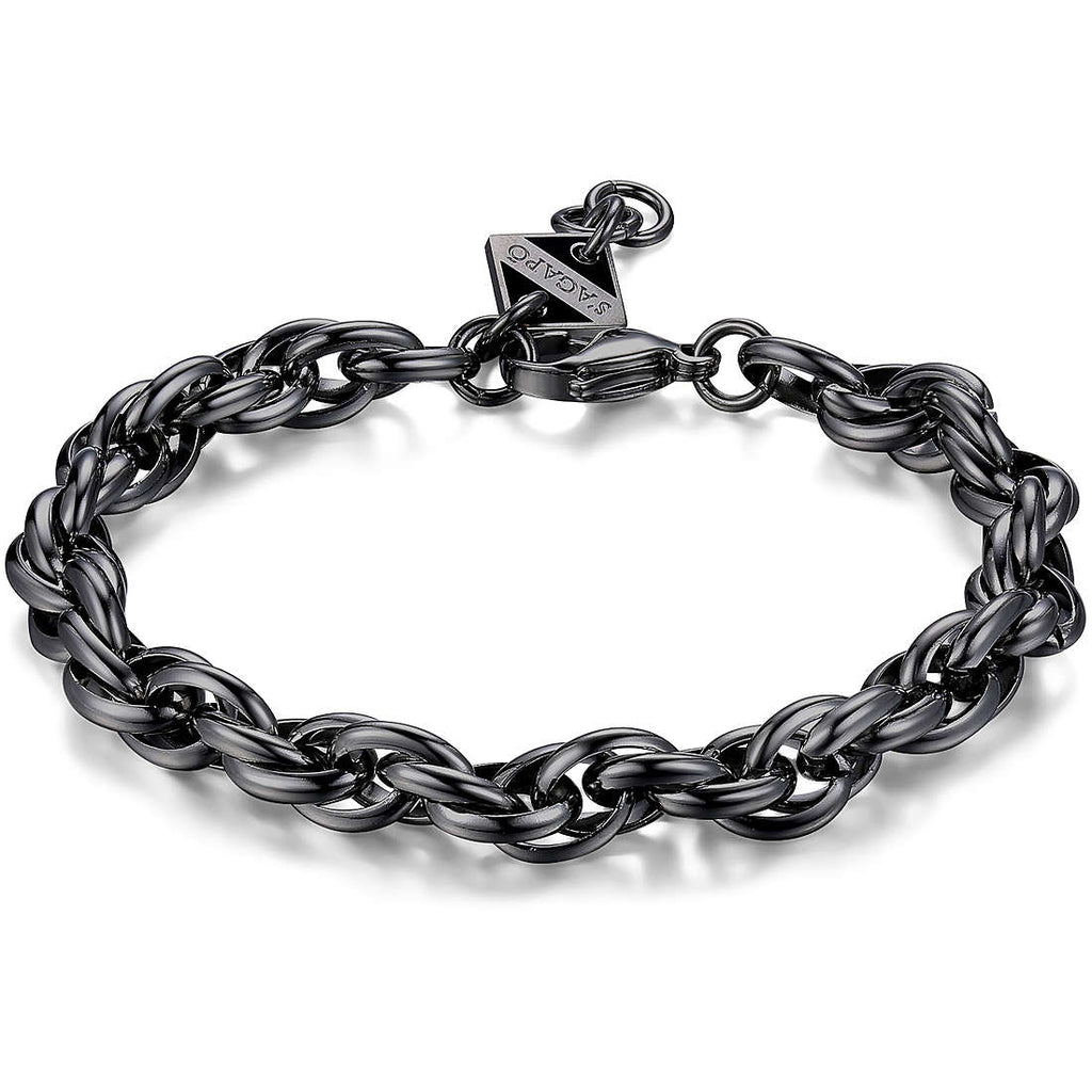 Bracciale uomo gioielli Sagapò Ripple srp33 brunito
