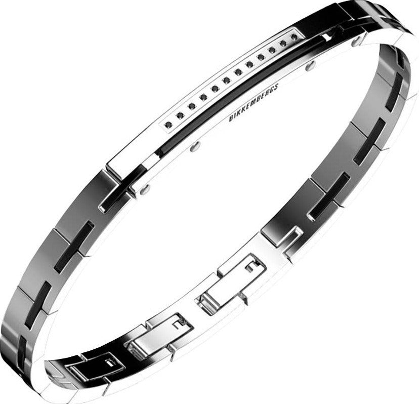 Bracciale uomo in acciaio Bikkembergs con diamanti CLAB14WB