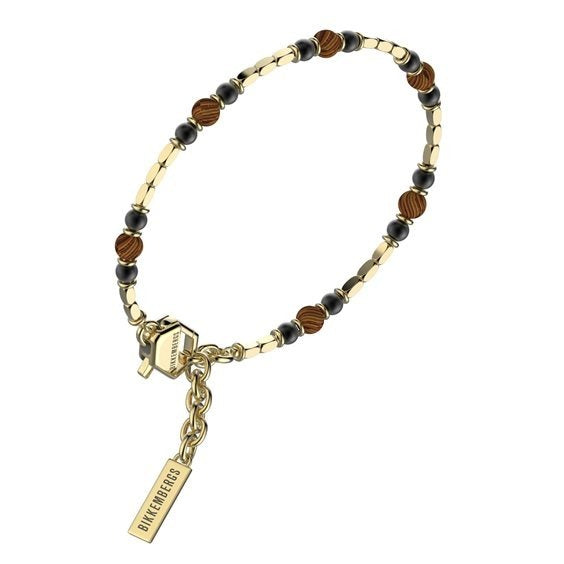Bracciale uomo in acciaio Bikkembergs con pietre naturali