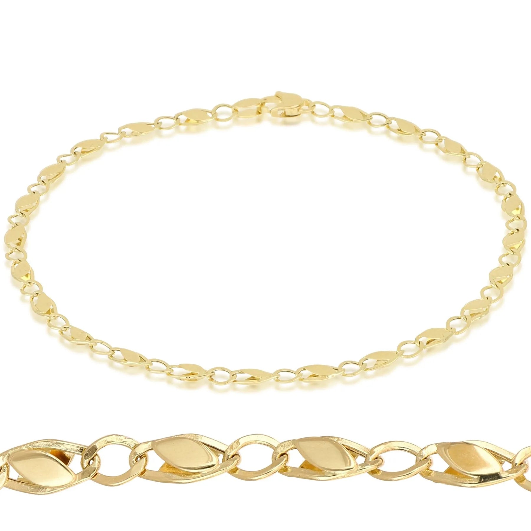 Bracciale uomo in oro 18kt leggero con maglia tigre