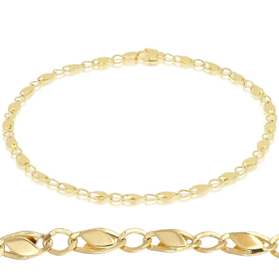 Bracciale uomo in oro 18kt leggero con maglia tigre