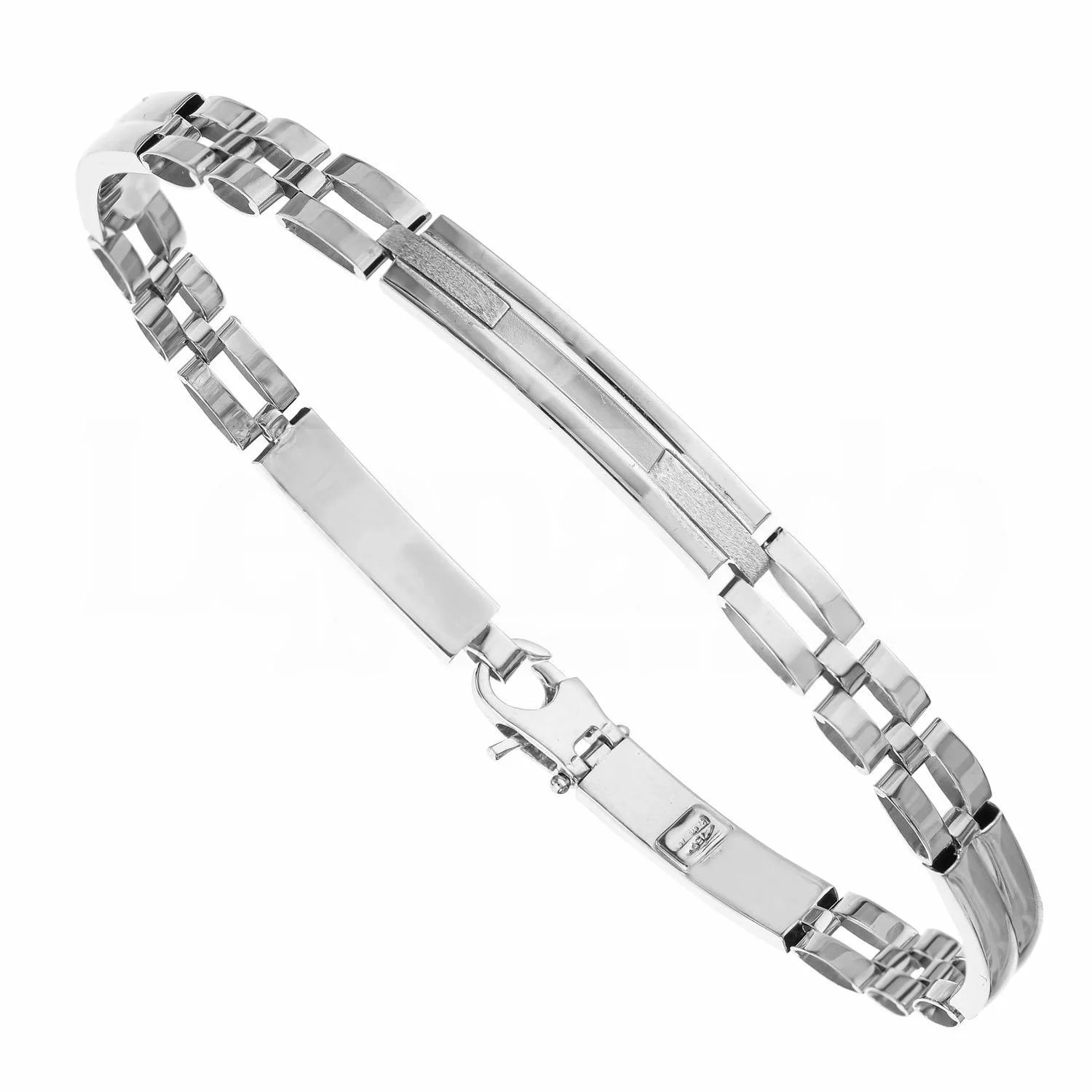 Bracciale uomo in oro bianco 18 carati maglia panter