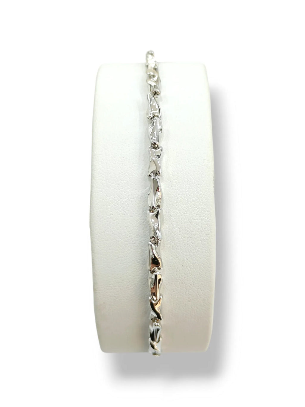 Bracciale uomo in oro bianco 9 carati stile moderno Igold