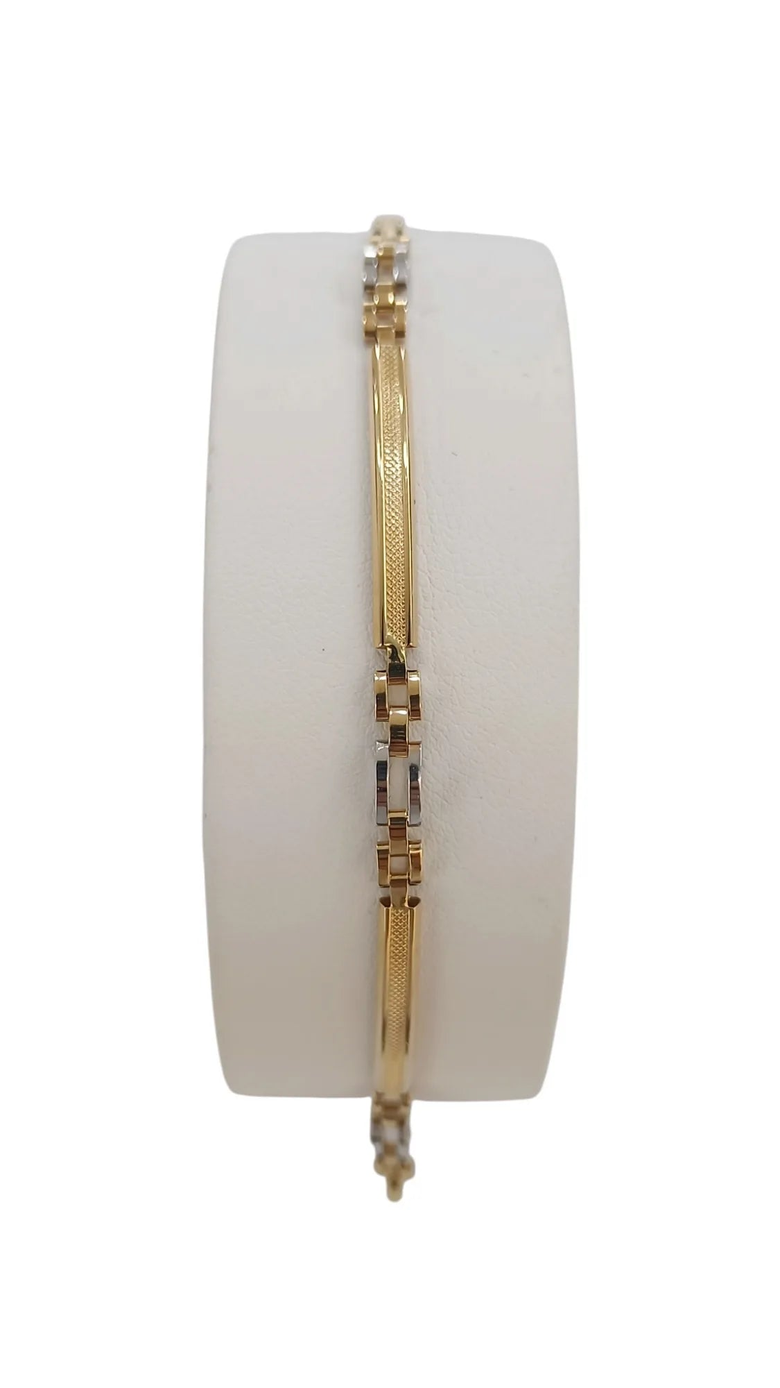 Herrenarmband aus 18 Karat Gelbgold mit Verzierungen aus Weißgold im klassischen Stil