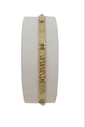 Bracciale uomo in oro giallo 18 kt classico con disegno greca 21 cm