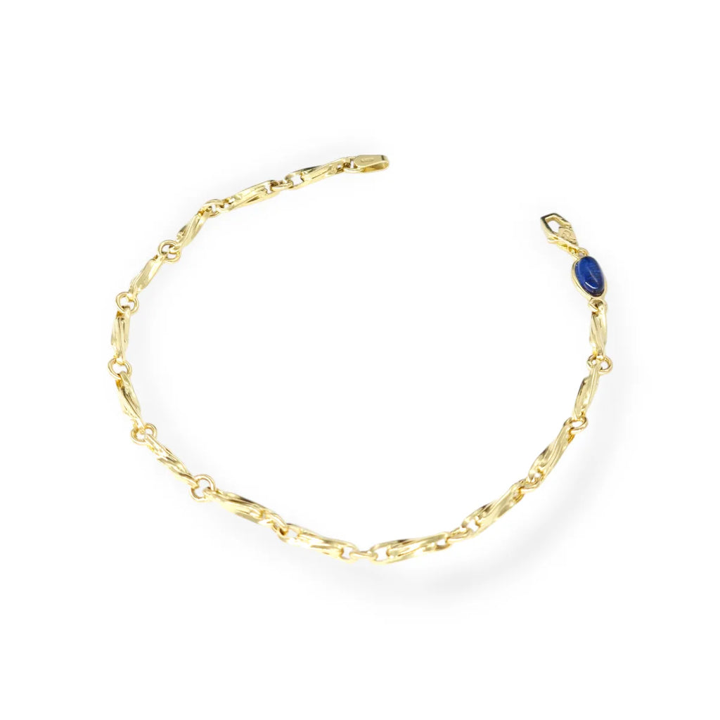Herrenarmband aus Gelbgold mit blauem Einsatz
