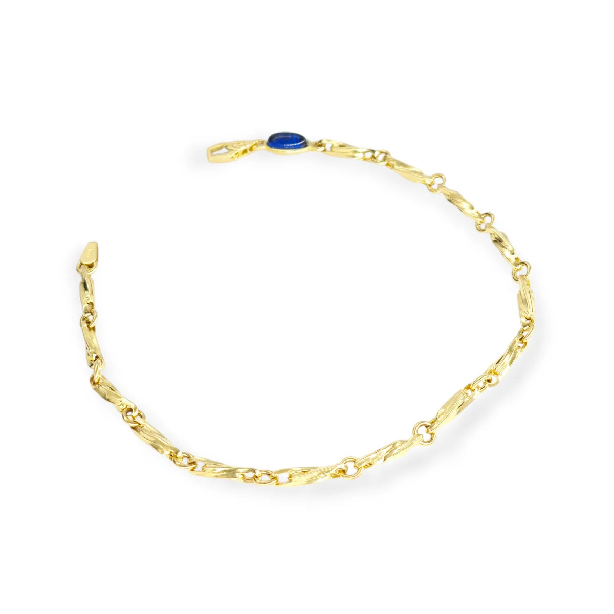 Herrenarmband aus Gelbgold mit blauem Einsatz