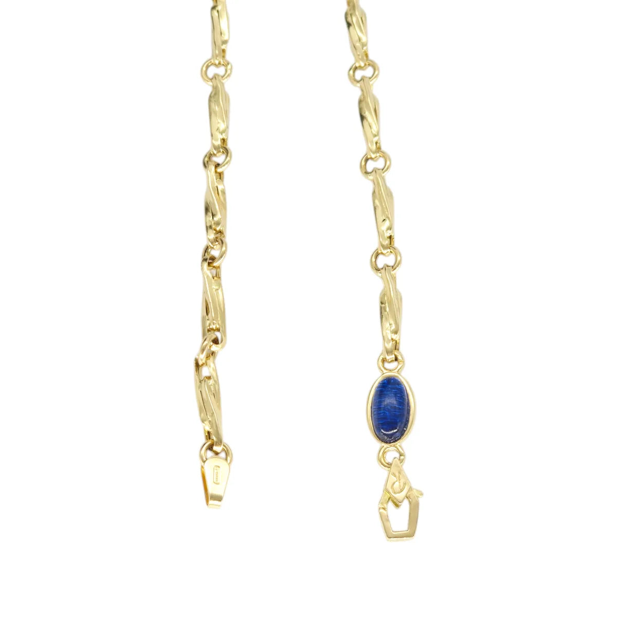 Herrenarmband aus Gelbgold mit blauem Einsatz