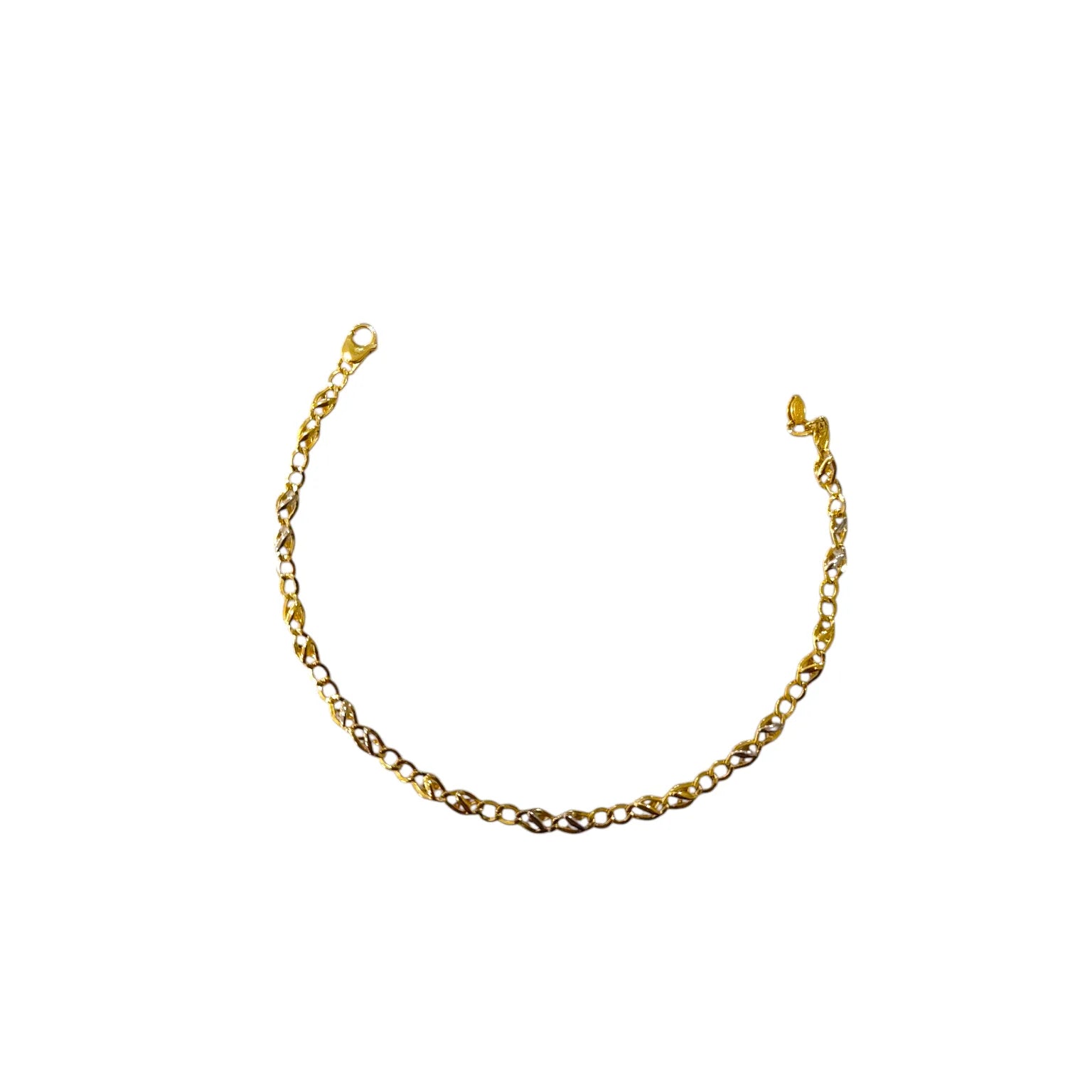 Bracciale uomo catena bicolore in oro 18 carati