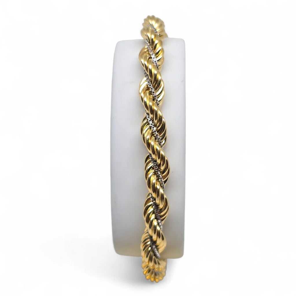 Herrenarmband aus 750er-Gold, geflochtenes Gliederdesign – Eleganter Stil