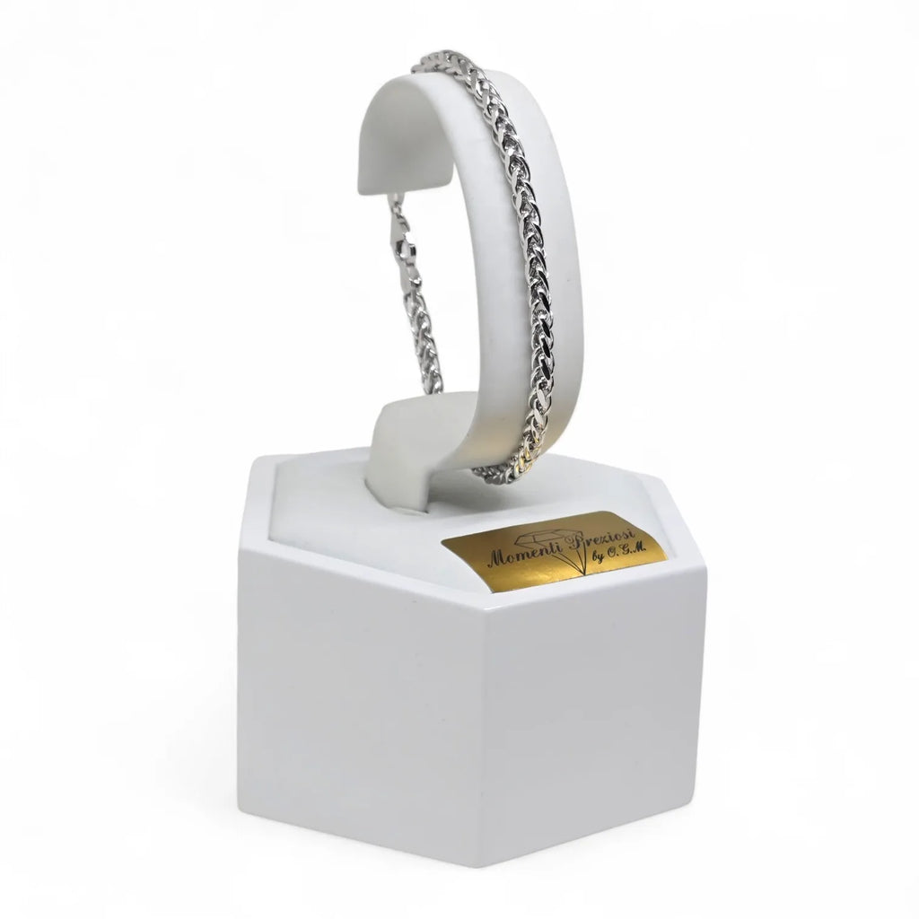 Herrenarmband aus 750er Weißgold im Flechtmuster – Einzigartiger Stil