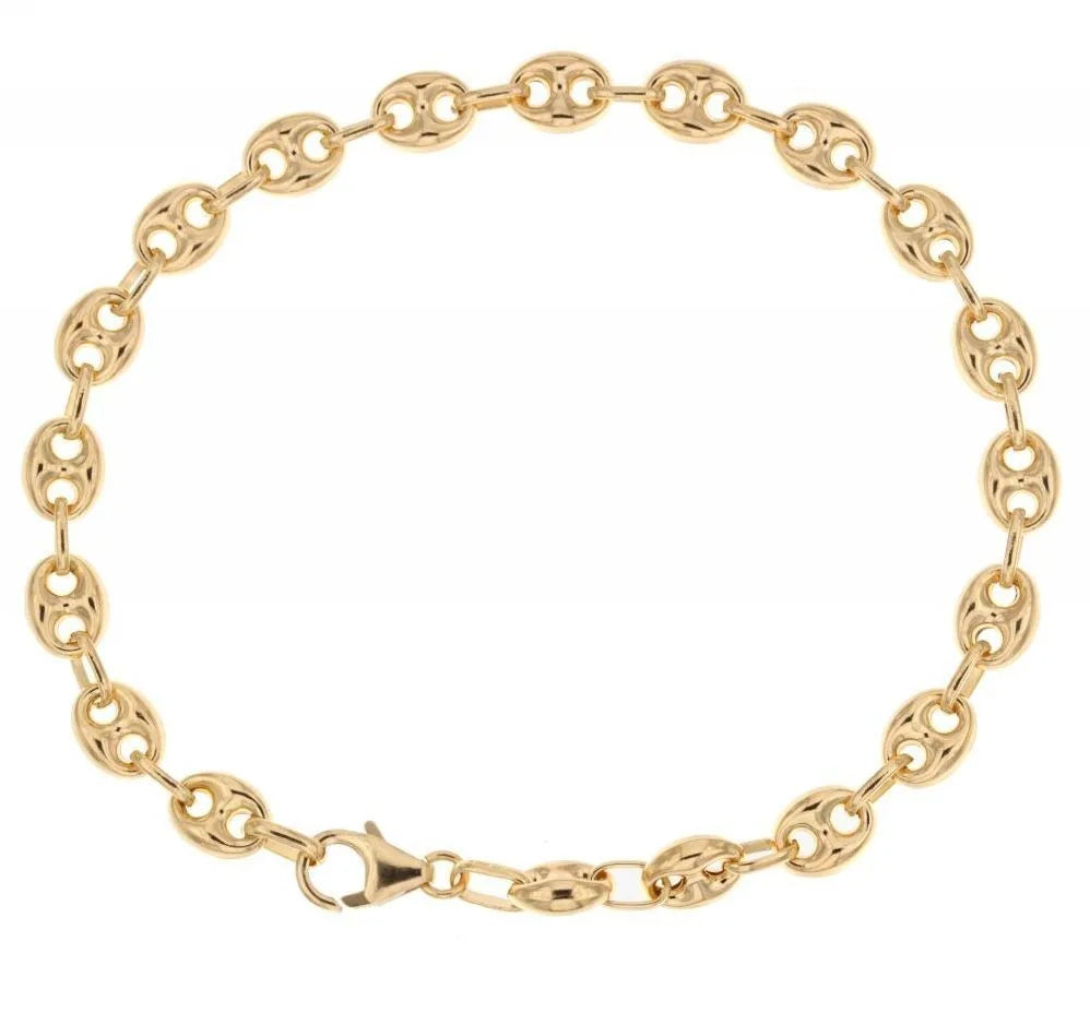 Herrenarmband Gliederkette Marine aus 18 Karat Gelbgold