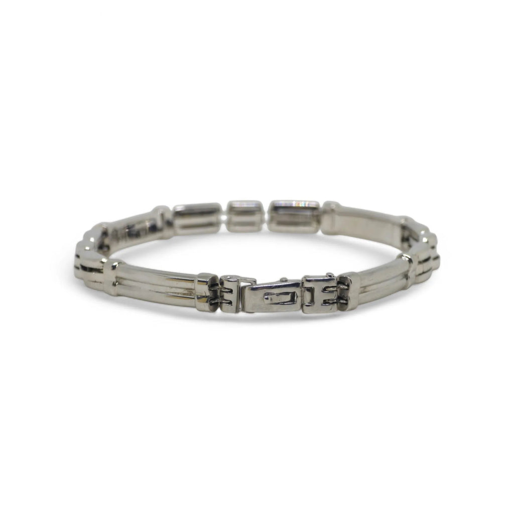 Bracciale uomo stile classico elegante in oro bianco 18kt