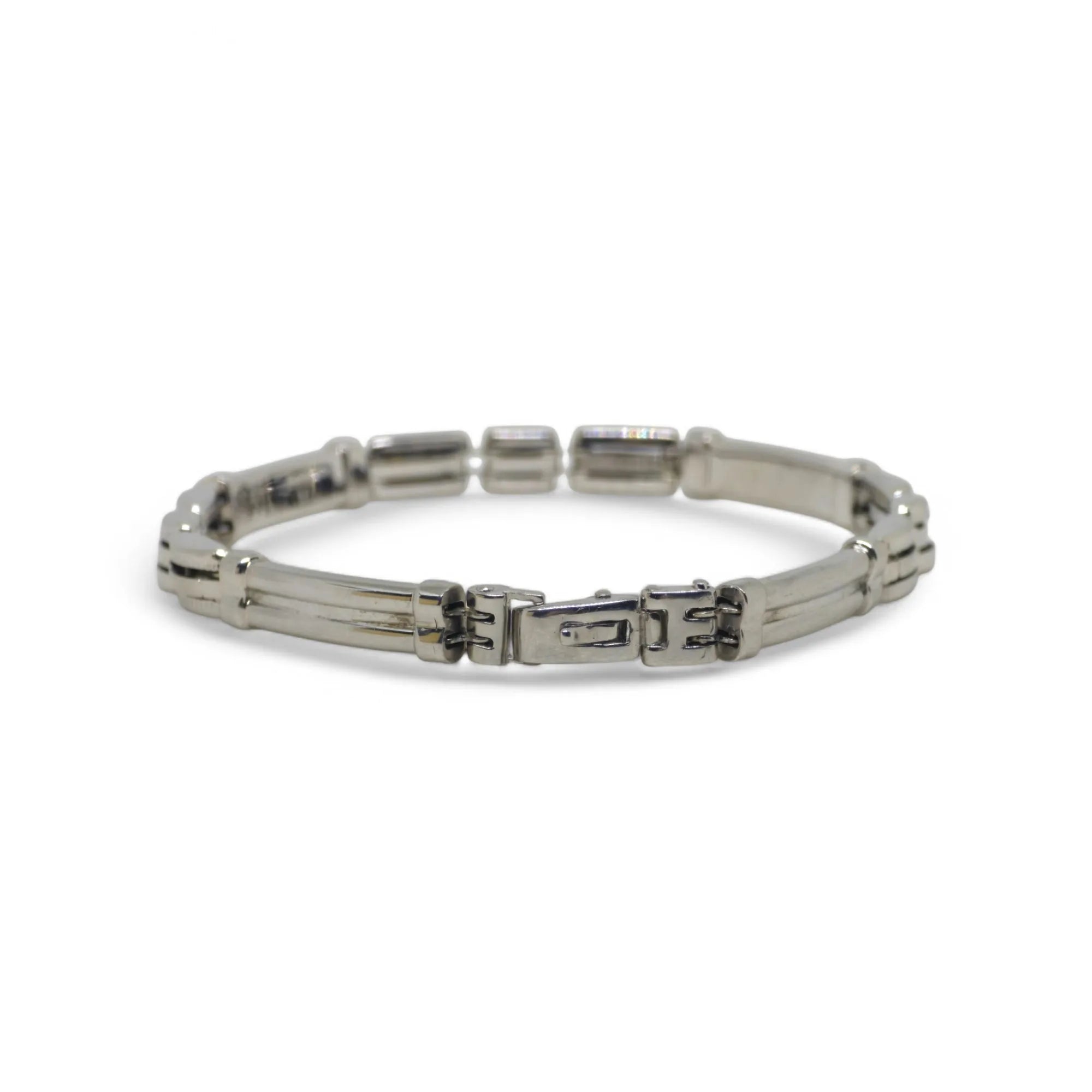 Bracciale uomo stile classico elegante in oro bianco 18kt