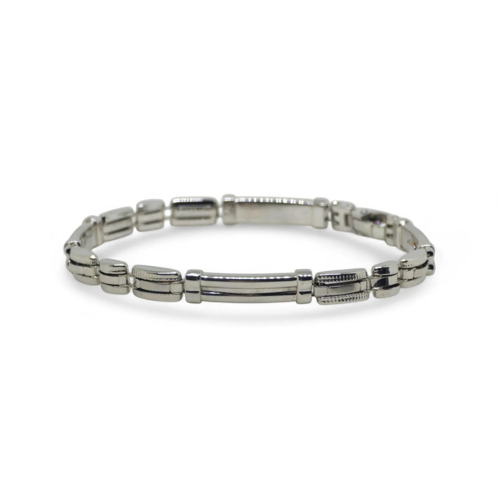 Bracciale uomo stile classico elegante in oro bianco 18kt